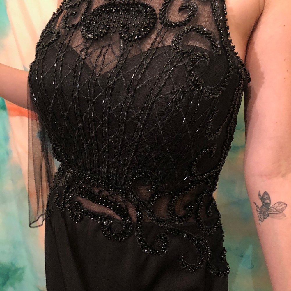 Black Beaded Homecoming Dress